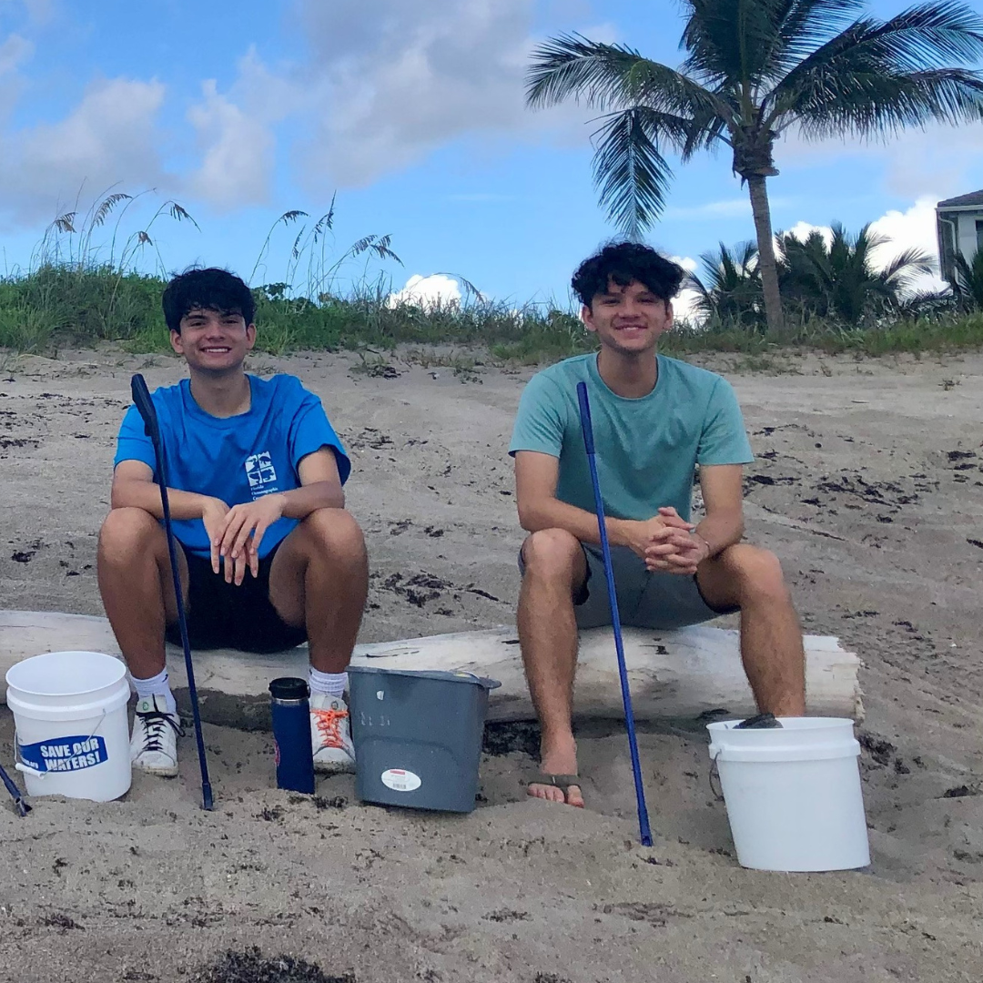 Lucas and brother on beach