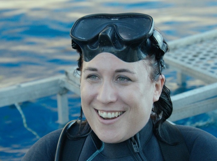 snorkeling over water